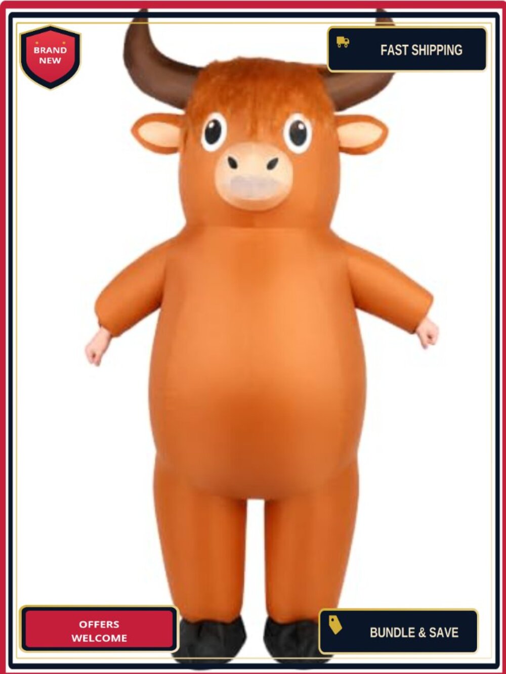 Inflatable Highland Cow Costume Adult Funny Blow Up Halloween Outfit